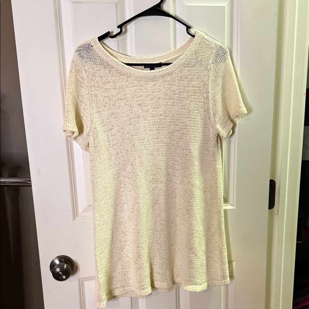 Eileen Fisher Light Cream Short Sleeve Top